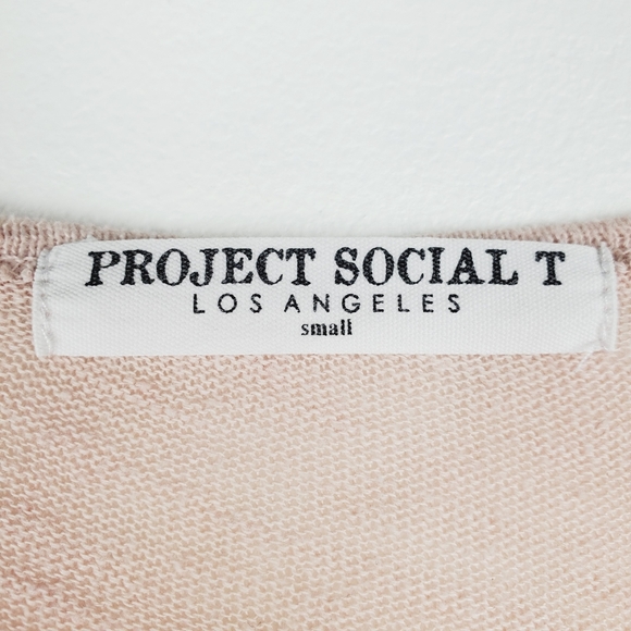 Project Social T Soft Pink Raw Hem Soft Tee Sz Sm - Picture 10 of 10